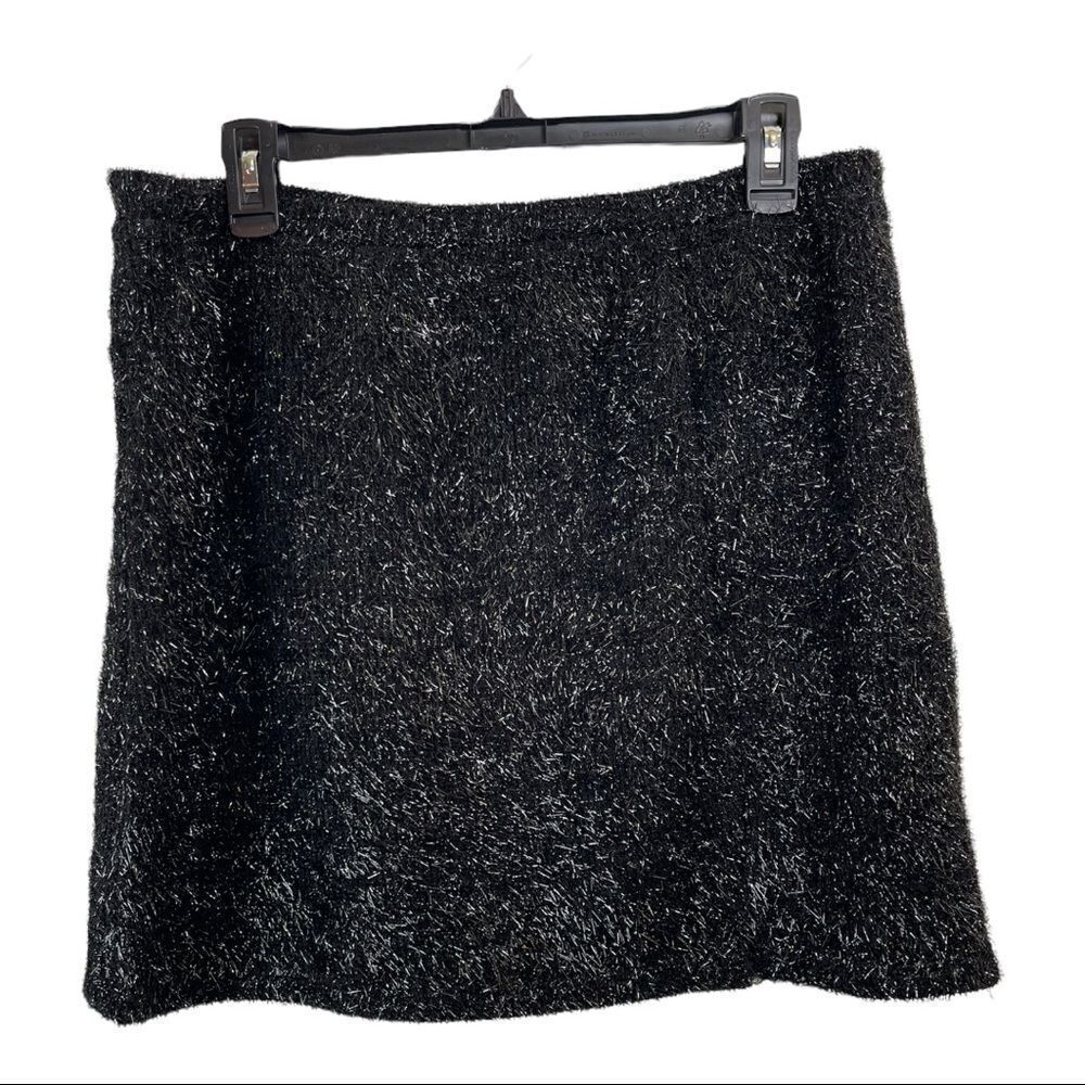 Vero Moda Size XL Black Sparkling Knit Mini Skirt Pull On Holiday Fancy New